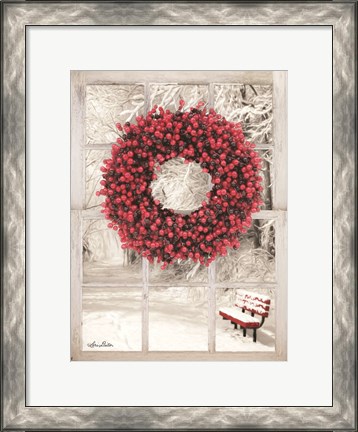 Framed Beaded Wreath View I Print