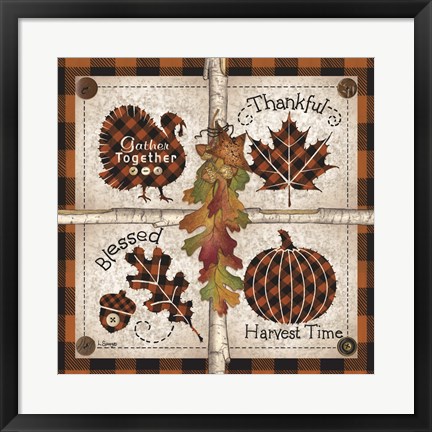 Framed Autumn Four Square Harvest Time Print