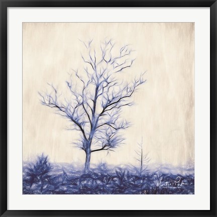 Framed Tree in Blue Print