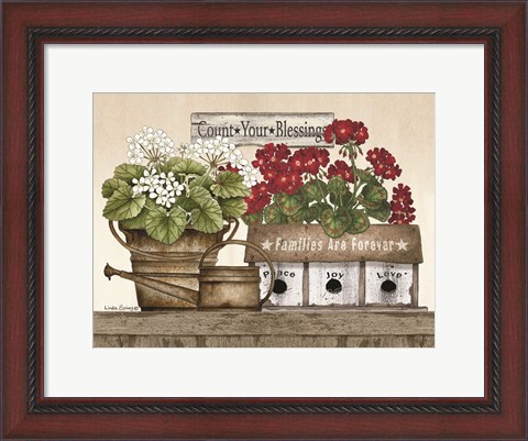 Framed Count Your Blessings Geraniums Print