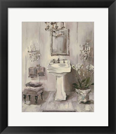 Framed French Bath III Gray Print