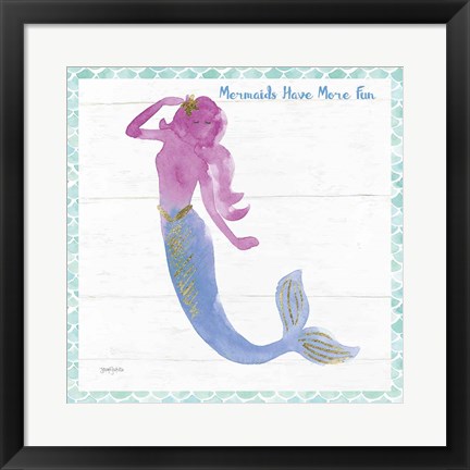 Framed Mermaid Friends IV Fun Print