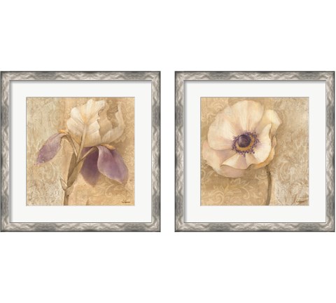 Brocade Floral 2 Piece Framed Art Print Set by Albena Hristova