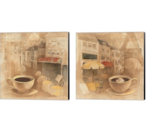 Cafe 2 Piece Canvas Print Set by Albena Hristova