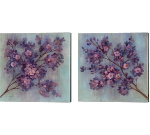 Twilight Cherry Blossoms 2 Piece Canvas Print Set by Silvia Vassileva