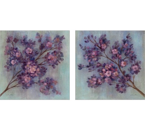 Twilight Cherry Blossoms 2 Piece Art Print Set by Silvia Vassileva