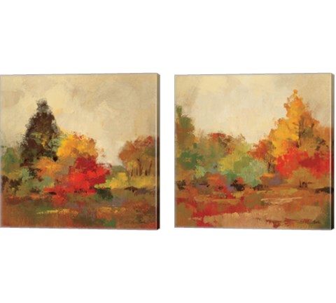 Fall Forest 2 Piece Canvas Print Set by Silvia Vassileva