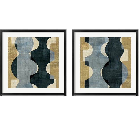 Geometric Deco 2 Piece Framed Art Print Set by Wild Apple Portfolio