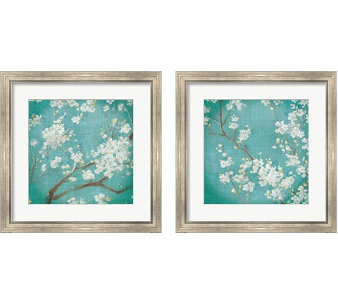 White Cherry Blossoms 2 Piece Framed Art Print Set by Danhui Nai