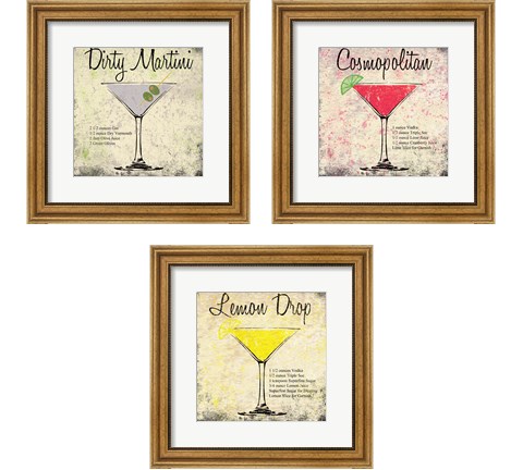 Cocktail 3 Piece Framed Art Print Set by Louise Carey