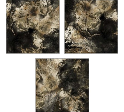 Gold Marbled Abstract 3 Piece Art Print Set by Posters International Studio