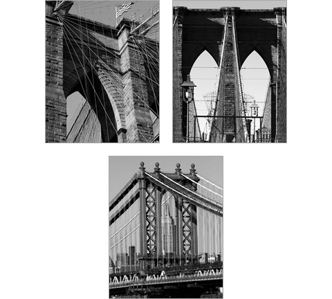 Bridges of NYC 3 Piece Art Print Set by Jeff Pica