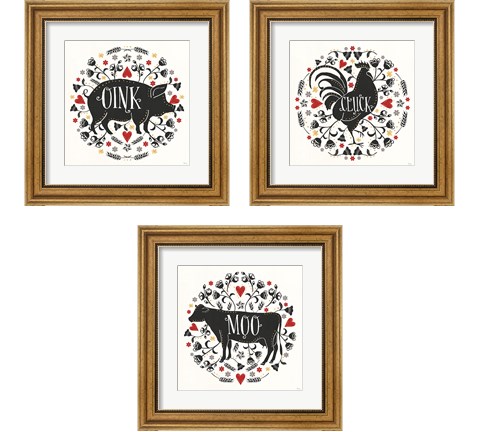 Otomi Farm 3 Piece Framed Art Print Set by Veronique Charron