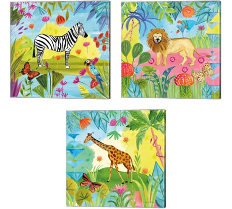 The Big Jungle 3 Piece Canvas Print Set by Farida Zaman