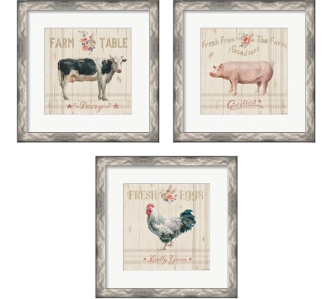 Farm Patchwork 3 Piece Framed Art Print Set by Danhui Nai