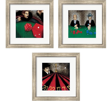 Table Games 3 Piece Framed Art Print Set by KC Haxton