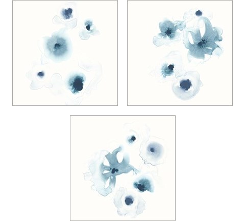Protea Blue 3 Piece Art Print Set by June Erica Vess