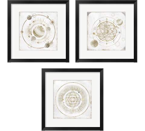 Golden Galaxy 3 Piece Framed Art Print Set by Isabelle Z