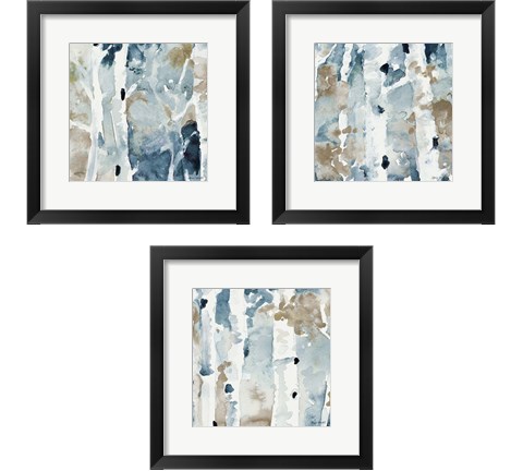 Blue Upon the Hill Square 3 Piece Framed Art Print Set by Lanie Loreth