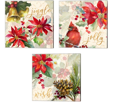 Holiday Wishes 3 Piece Canvas Print Set by Lanie Loreth