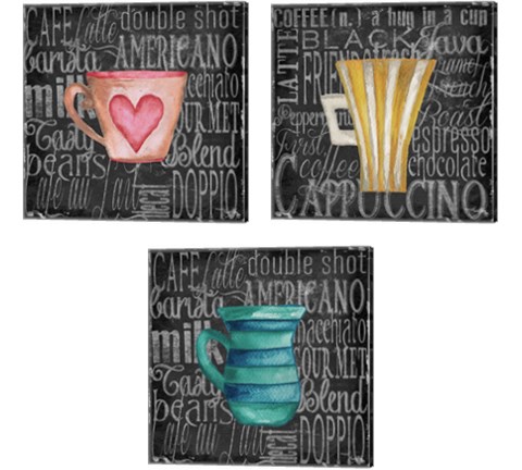 Coffee of the Day 3 Piece Canvas Print Set by Elizabeth Medley