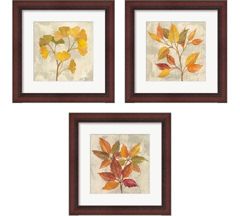 November Leaves 3 Piece Framed Art Print Set by Silvia Vassileva