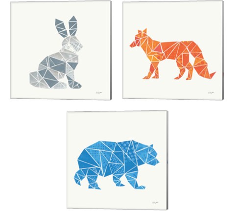 Geometric Animal 3 Piece Canvas Print Set by Courtney Prahl