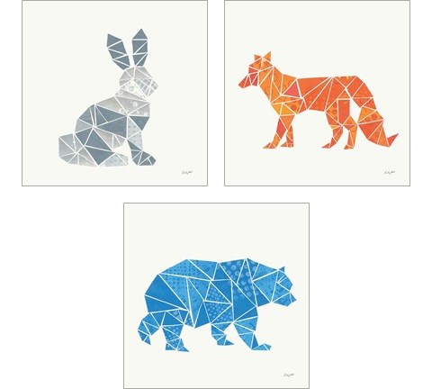 Geometric Animal 3 Piece Art Print Set by Courtney Prahl