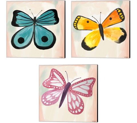 Butterfly  3 Piece Canvas Print Set by Katie Doucette