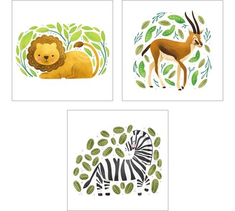 Safari Cuties  3 Piece Art Print Set by Noonday Design