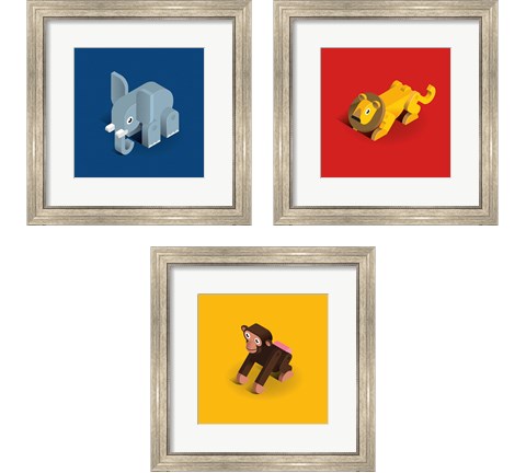 Kids Animal 3 Piece Framed Art Print Set by Bo Virkelyst Jensen