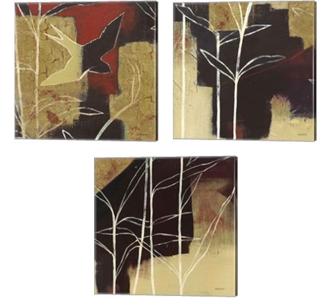 Sun Stems Tile 3 Piece Canvas Print Set by Kathrine Lovell