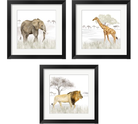 Serengeti Wildlife 3 Piece Framed Art Print Set by Tara Reed