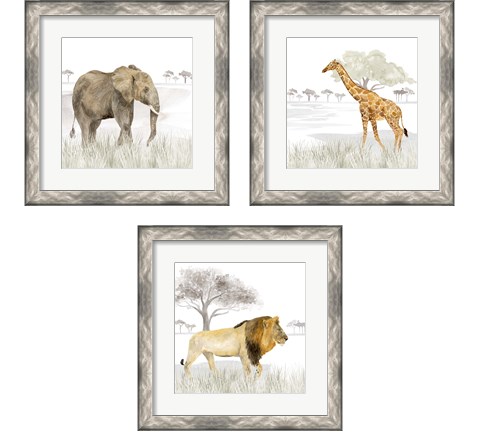 Serengeti Wildlife 3 Piece Framed Art Print Set by Tara Reed