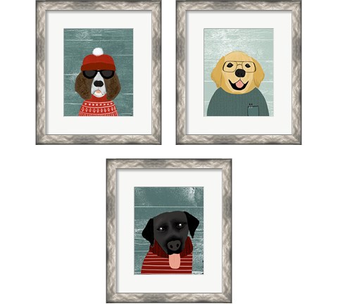 Winter Dog 3 Piece Framed Art Print Set by Katie Doucette