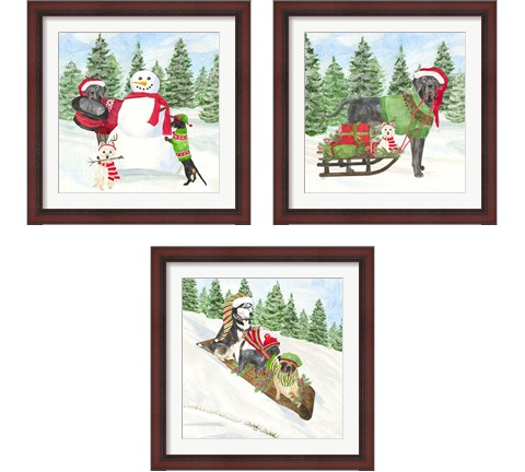 Christmas Dogs 3 Piece Framed Art Print Set by Tara Reed