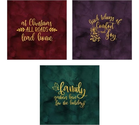 All that Glitters for Christmas 3 Piece Art Print Set by Tara Reed
