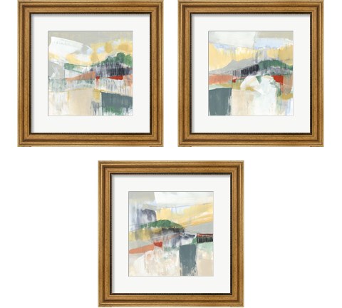 Abstracted Mountainscape 3 Piece Framed Art Print Set by Jennifer Goldberger