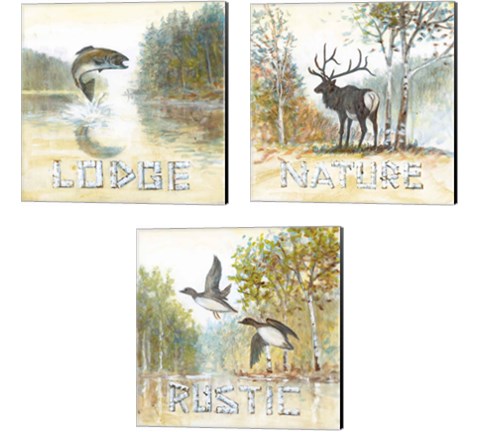 Nature Lodge 3 Piece Canvas Print Set by Arnie Fisk