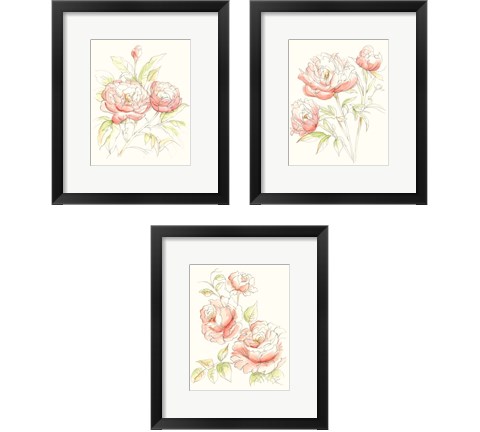Watercolor Floral Variety 3 Piece Framed Art Print Set by Ethan Harper
