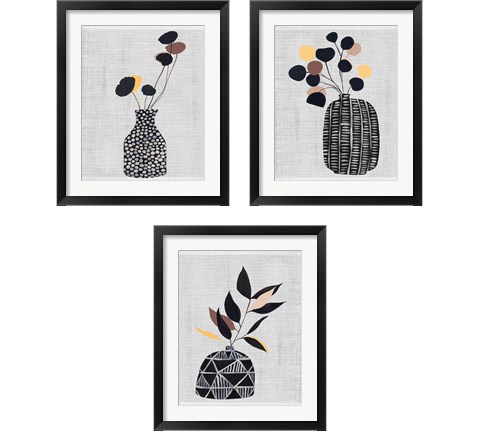 Decorated Vase with Plant 3 Piece Framed Art Print Set by Melissa Wang