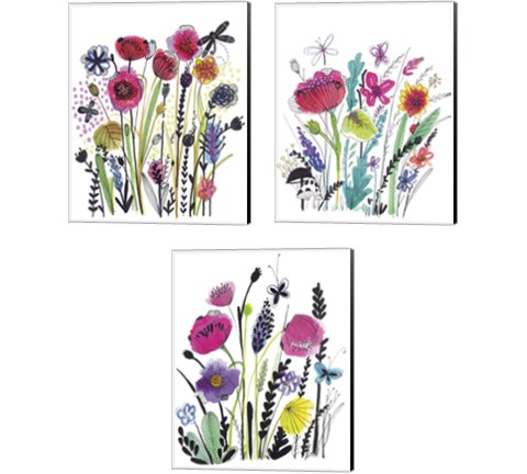 Free Floral 3 Piece Canvas Print Set by Larisa Hernandez
