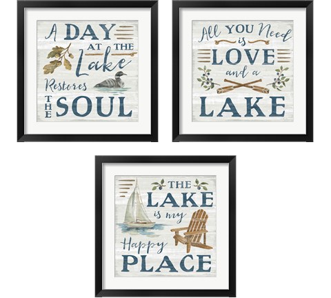 Lakeside Retreat 3 Piece Framed Art Print Set by Silvia Vassileva