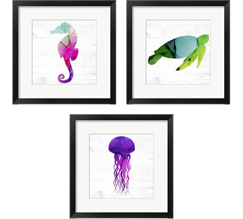 Jelly Fish & Friends 3 Piece Framed Art Print Set by Valerie Wieners
