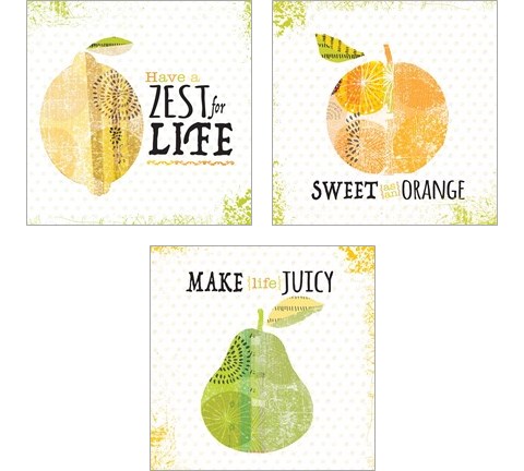 Inspirational Fruit 3 Piece Art Print Set by JMB Designs
