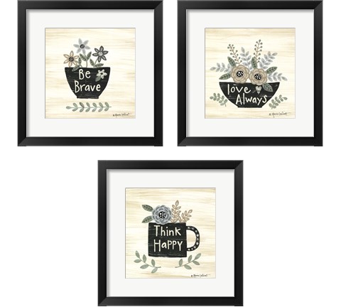 Inspirational Floral 3 Piece Framed Art Print Set by Annie Lapoint