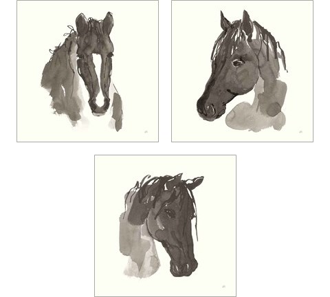 Horse Portrait 3 Piece Art Print Set by Chris Paschke