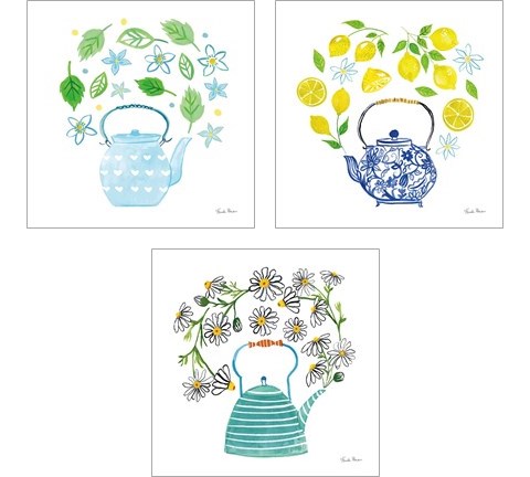 Organic Tea  3 Piece Art Print Set by Farida Zaman