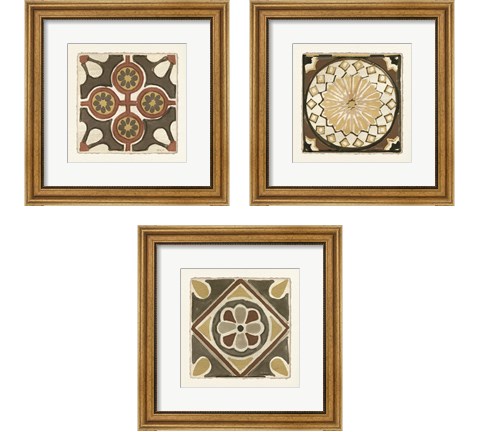 Moroccan Tile Pattern 3 Piece Framed Art Print Set by Stellar Design Studio