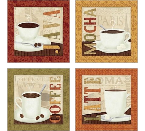 Coffee Cup 4 Piece Art Print Set by Veronique Charron